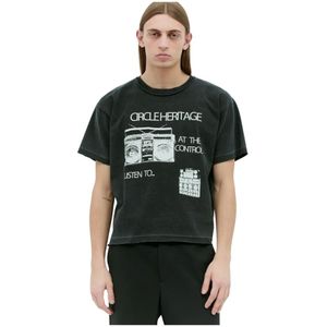 Circle Heritage, Heren, Tops, Zwart, Maat: M Katoen,