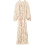 BA&SH - 1H25KARL Karla - Bruine Jurk - Viscose - Lange Mouwen - Midi-lengte