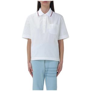 Thom Browne, Dames, Tops, Wit, Maat: S Katoen,