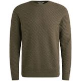 Cast Iron - Pullover - Groen - Crewneck Regular Fit - Katoen Stretch