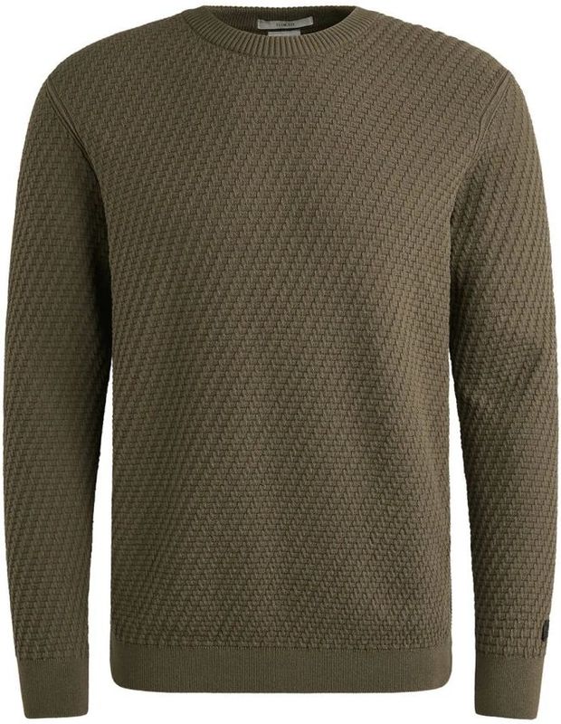 Cast Iron - Pullover - Groen - Crewneck Regular Fit - Katoen Stretch