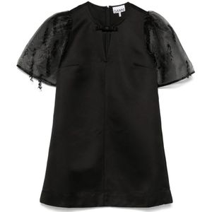 Ganni, Dames, Jurken, Zwart, Maat: XS Poliester,