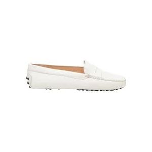 Tod's Witte Leren Mocassin , White , Dames , Maat: 36 1/2 EU