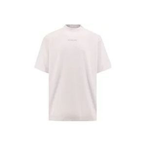 Balenciaga Logo Katoenen T-shirt Ronde hals Korte mouwen , White , Heren , Maat: L