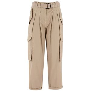 Ermanno Scervino, Dames, Broeken, Beige, Maat: XS Katoen,