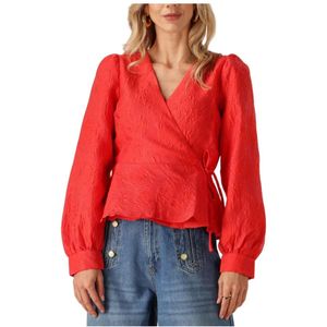 Y.a.s - Yasjorin LS Wrap Top - Overhemd - Rood - Polyester