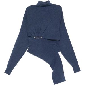 Lanvin, Dames, Truien, Blauw, Maat: S Wol,