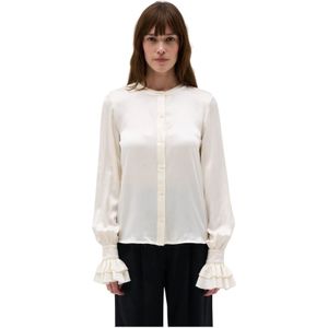 DNM Pure, Dames, Blouses & Shirts, Wit, Maat: L Zijde,