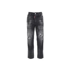 Dsquared2 Zwarte stretch denim Boston jeans , Black , Dames , Maat: L