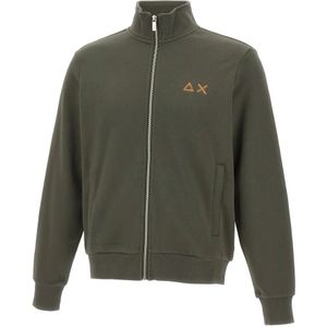 Sun68, Heren, Sweatshirts & Hoodies, Groen, Maat: S Katoen,