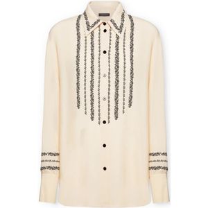 Elena Mirò, Dames, Blouses & Shirts, Beige, Maat: L Viscose,