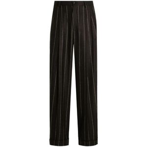 Dolce & Gabbana, Heren, Broeken, Zwart, Maat: M Flanel,