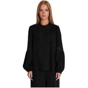 RUE de Femme, Dames, Blouses & Shirts, Zwart, Maat: XS Linnen,