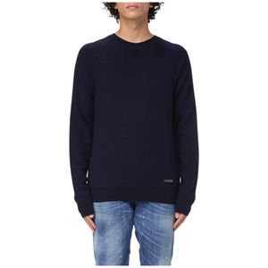 Dsquared2, Heren, Sweatshirts & Hoodies, Blauw, Maat: S