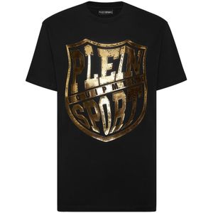 Plein Sport, Heren, Tops, Zwart, Maat: S Katoen,