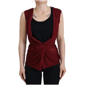 Dolce & Gabbana, Dames, Tops, Rood, Maat: 3XS Zijde,