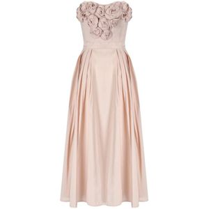 Elisabetta Franchi, Dames, Jurken, Roze, Maat: M Satijn,