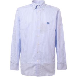 Etro, Heren, Overhemden, Blauw, Maat: XL Katoen,