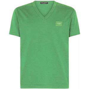 Dolce & Gabbana, Heren, Tops, Groen, Maat: S Katoen,