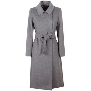 Max Mara Studio, Dames, Mantels, Grijs, Maat: 3XS Wol,