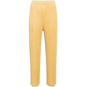 Issey Miyake, Dames, Broeken, Geel, Maat: 2XL Katoen,