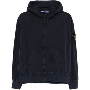 Stone Island, Heren, Sweatshirts & Hoodies, Blauw, Maat: M Katoen,
