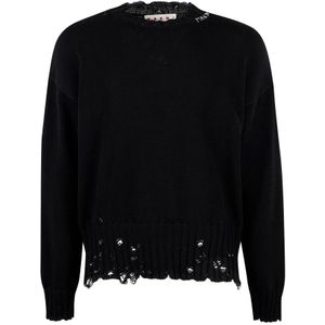 Marni - Twisted Crewneck Sweater - Zwart - Katoen - Heren