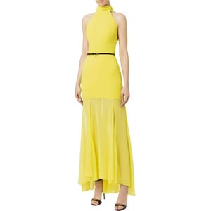 Elisabetta Franchi, Dames, Jurken, Geel, Maat: XL Poliester,