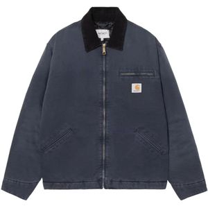 Carhartt Wip, Heren, Jassen, Blauw, Maat: L Katoen,