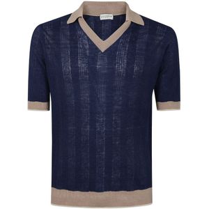 Ballantyne, Heren, Tops, Blauw, Maat: S Linnen,