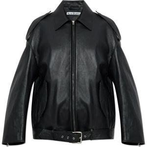 Acne Studios, Dames, Jassen, Zwart, Maat: S Leer,