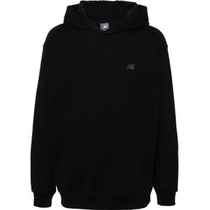 New Balance, Heren, Sweatshirts & Hoodies, Zwart, Maat: XL Katoen,