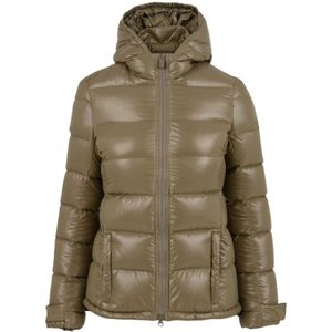 Aspesi, Dames, Jassen, Beige, Maat: L Leer,