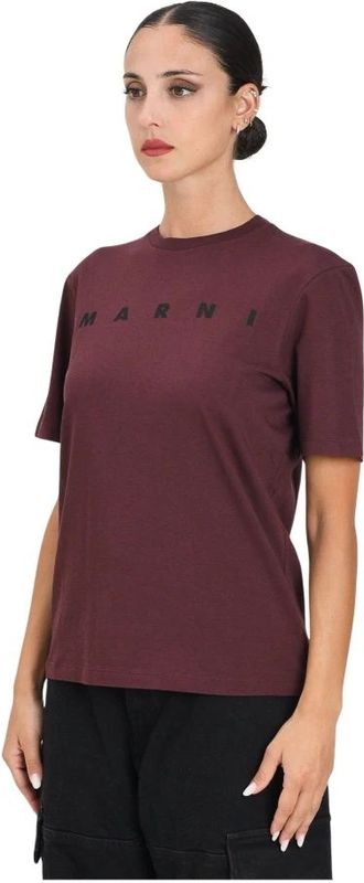 Marni - M01601M00Rf - Korte Mouw T-shirt - Bordeaux
