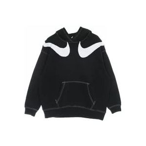 Nike Zwart/Wit/Wit Fleece Hoodie , Black , Dames , Maat: M