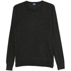 Fedeli, Heren, Truien, Grijs, Maat: 4XL Zijde,