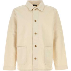 A.p.c., Heren, Jassen, Beige, Maat: L Denim,