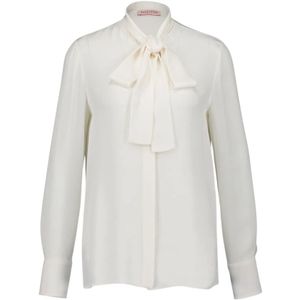 Valentino Garavani, Dames, Blouses & Shirts, Wit, Maat: XL Zijde,