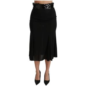 Dolce & Gabbana, Dames, Rokken, Zwart, Maat: S Zijde,