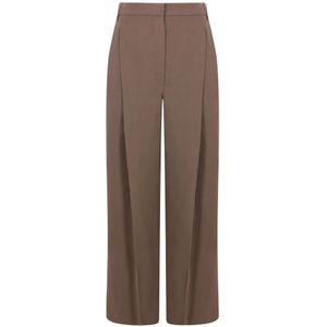 Brunello Cucinelli, Dames, Broeken, Bruin, Maat: M Linnen,