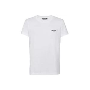 Balmain Flocked T-shirt , White , Heren , Maat: XL