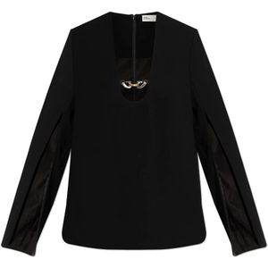 Tory Burch, Dames, Tops, Zwart, Maat: 2XS Katoen,