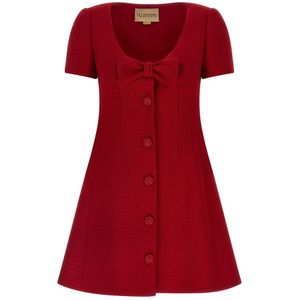 Valentino Garavani, Dames, Jurken, Rood, Maat: S Wol,