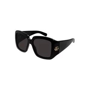 Gucci Stijlvolle zonnebril in zwart/donkergrijs , Black , Dames , Maat: 55 MM