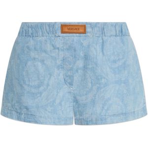 Versace, Dames, Korte broeken, Blauw, Maat: W26 Denim,