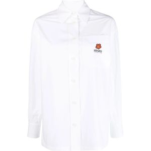 Kenzo, Dames, Blouses & Shirts, Wit, Maat: 2XS Katoen,