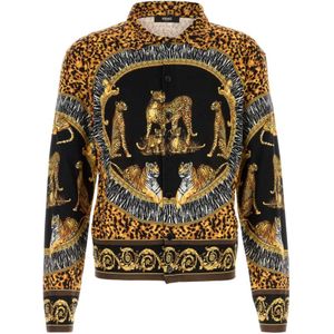 Versace, Heren, Overhemden, Veelkleurig, Maat: M Zijde,