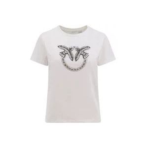 Pinko Logo Korte Mouw T-shirt Casual , White , Dames , Maat: XS
