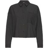 ICHI - IXTRINE - Blouse - Donkergrijs - Krijtstrepen - Lange Mouw