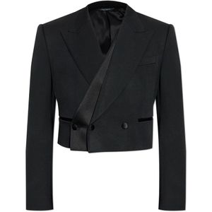 Dolce & Gabbana, Heren, Jassen, Zwart, Maat: XL Wol,